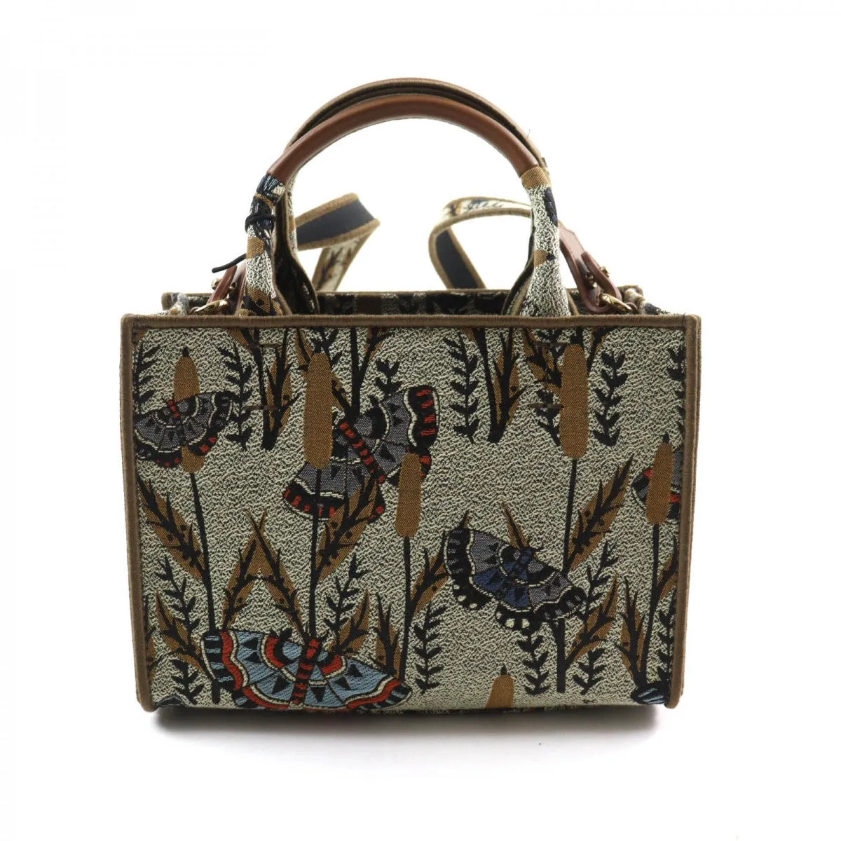 Furla Shoulder Bag WB00352 Polyester , Cotton , Piscose , Leather Multi Opportunity Butterfly Mini Tote Bag