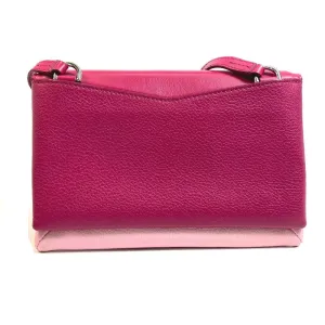 GIVENCHY Shoulder Bag leather Pink x White flap duet Women Used
