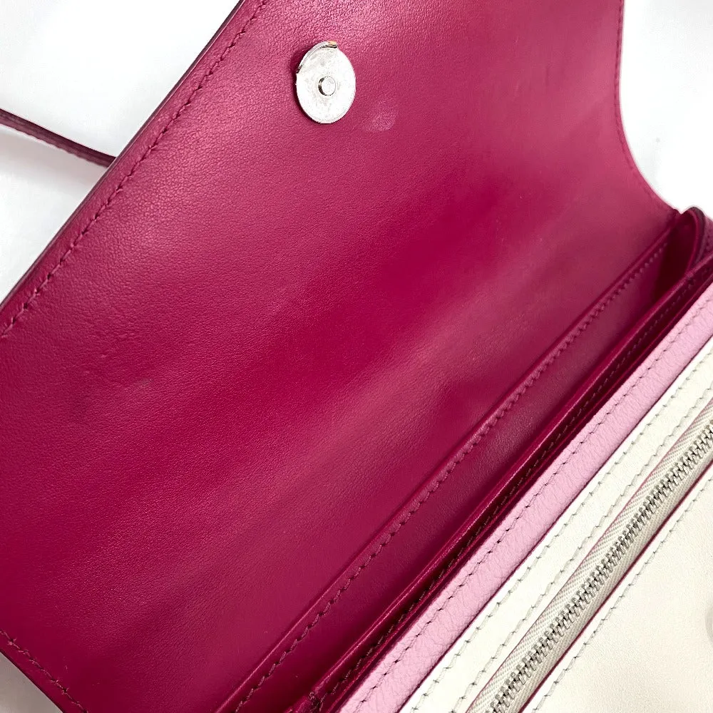GIVENCHY Shoulder Bag leather Pink x White flap duet Women Used
