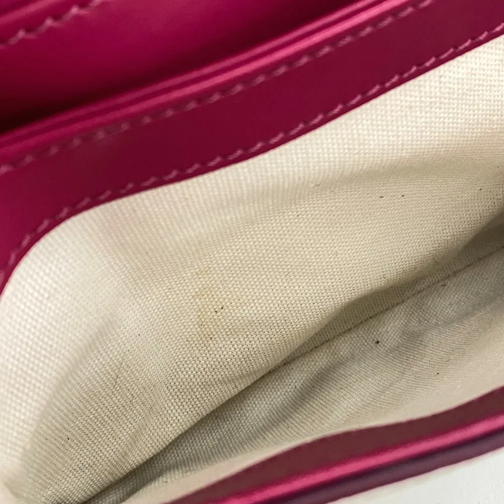 GIVENCHY Shoulder Bag leather Pink x White flap duet Women Used