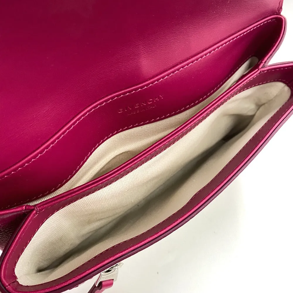 GIVENCHY Shoulder Bag leather Pink x White flap duet Women Used