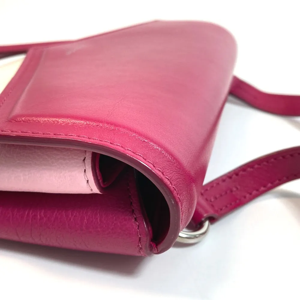 GIVENCHY Shoulder Bag leather Pink x White flap duet Women Used