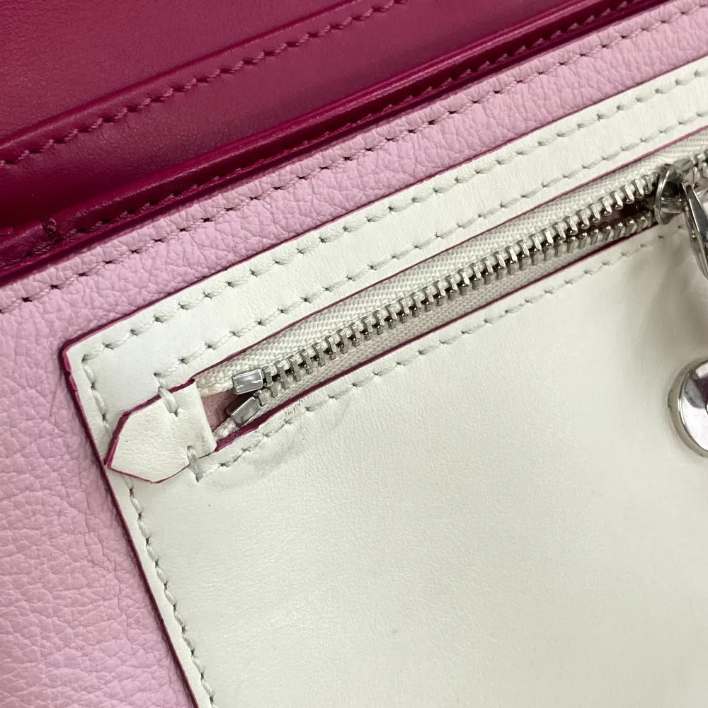 GIVENCHY Shoulder Bag leather Pink x White flap duet Women Used