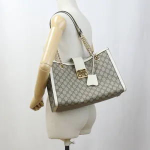GUCCI 479197 GG Medium tote bag Padlock Shoulder PVC beige Women