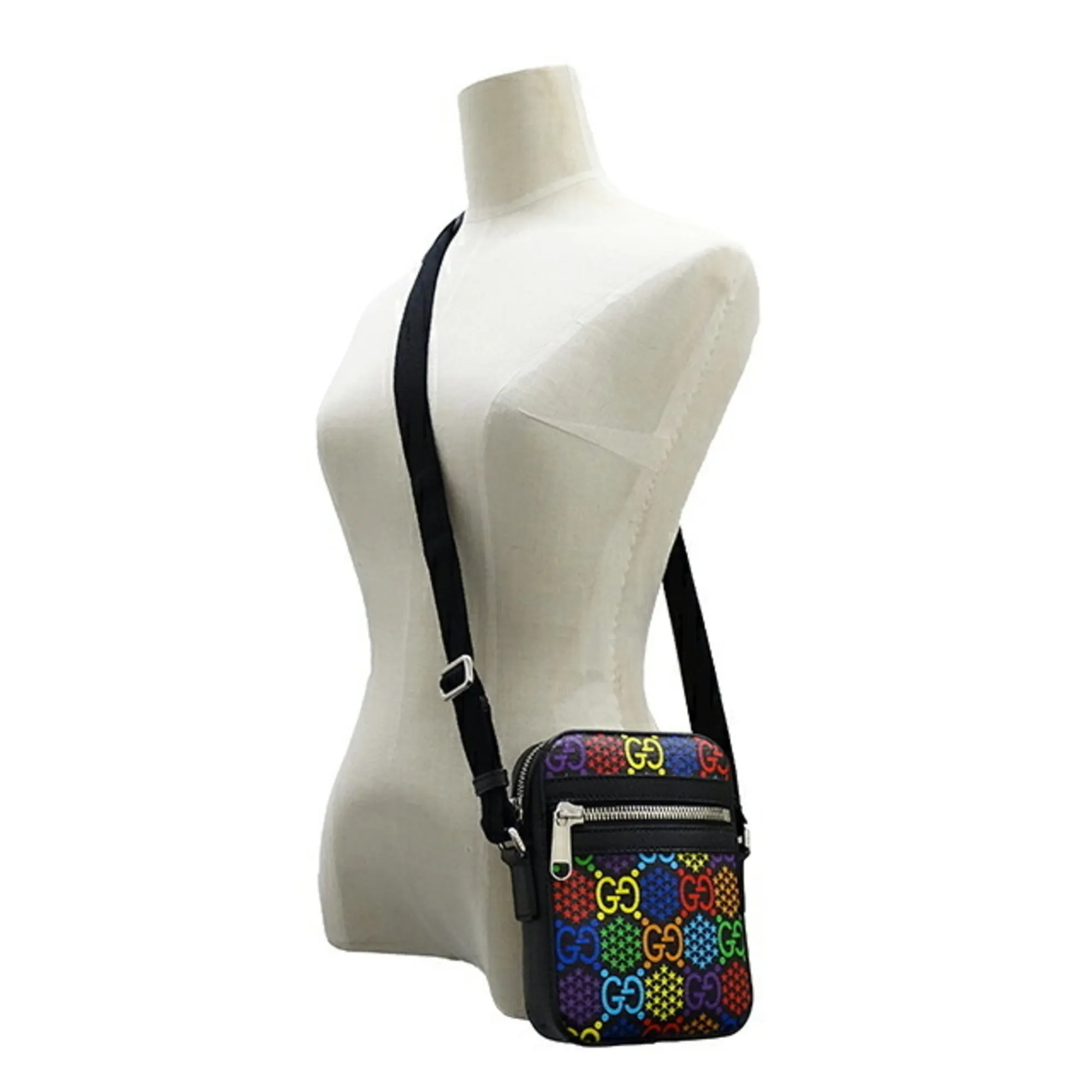 GUCCI bag ladies men's psychedelic shoulder black multicolor 598103