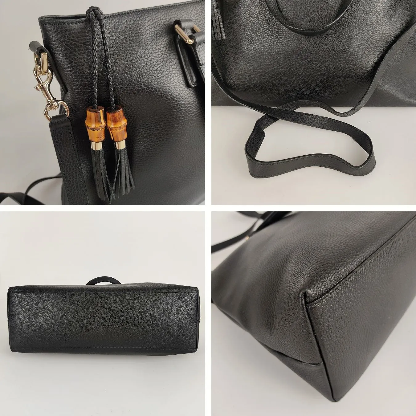 Gucci Bamboo Shopper maxi shoulder Bag in black leather