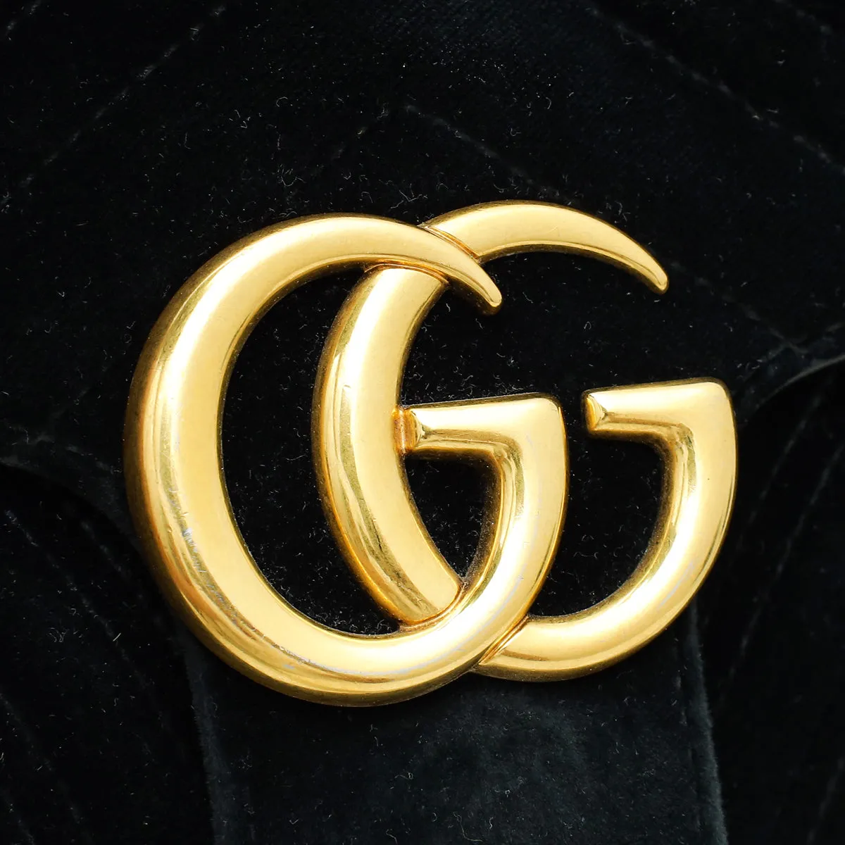 Gucci Black GG Marmont Velvet Small Shoulder Bag