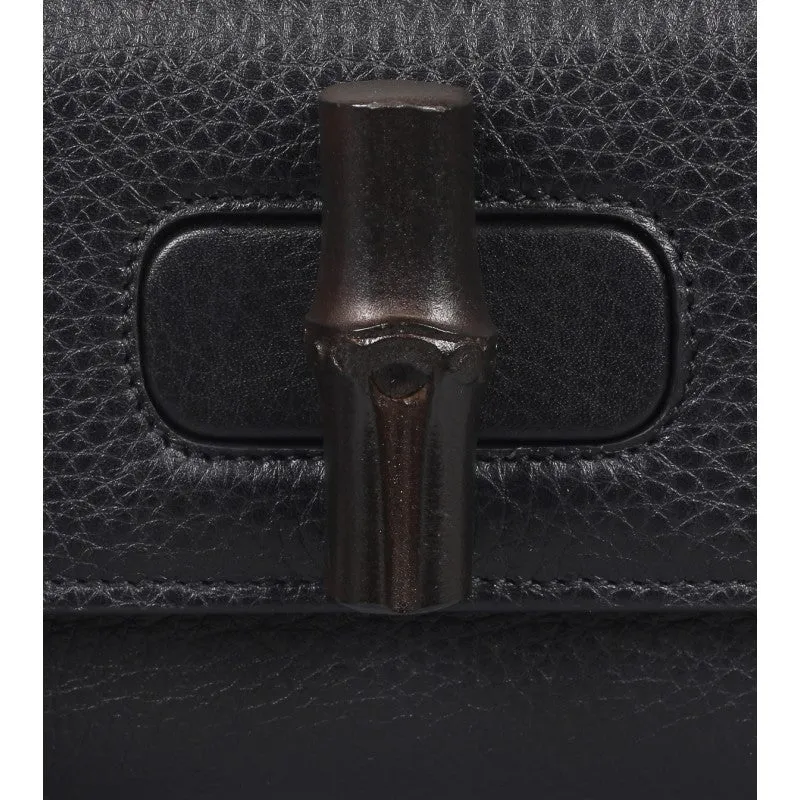 Gucci Black leather Miss Bamboo shoulder bag