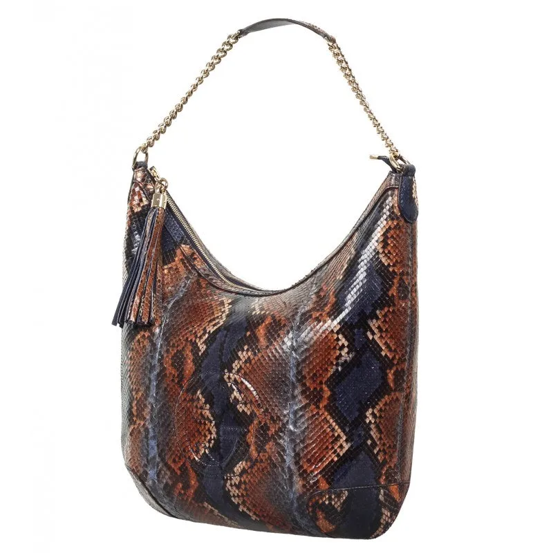 Gucci Blue & sienna Soho python shoulder bag