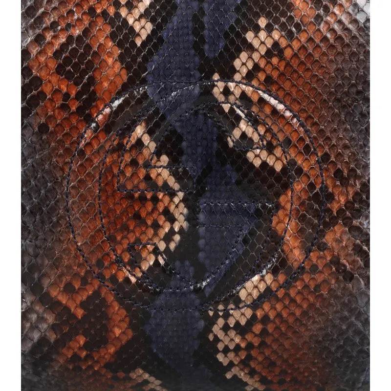 Gucci Blue & sienna Soho python shoulder bag