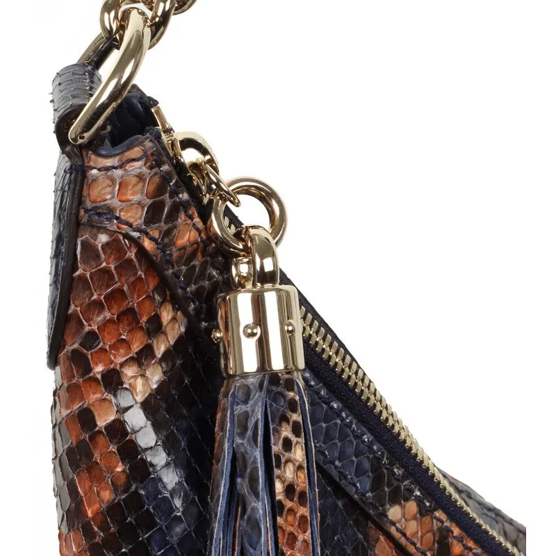 Gucci Blue & sienna Soho python shoulder bag