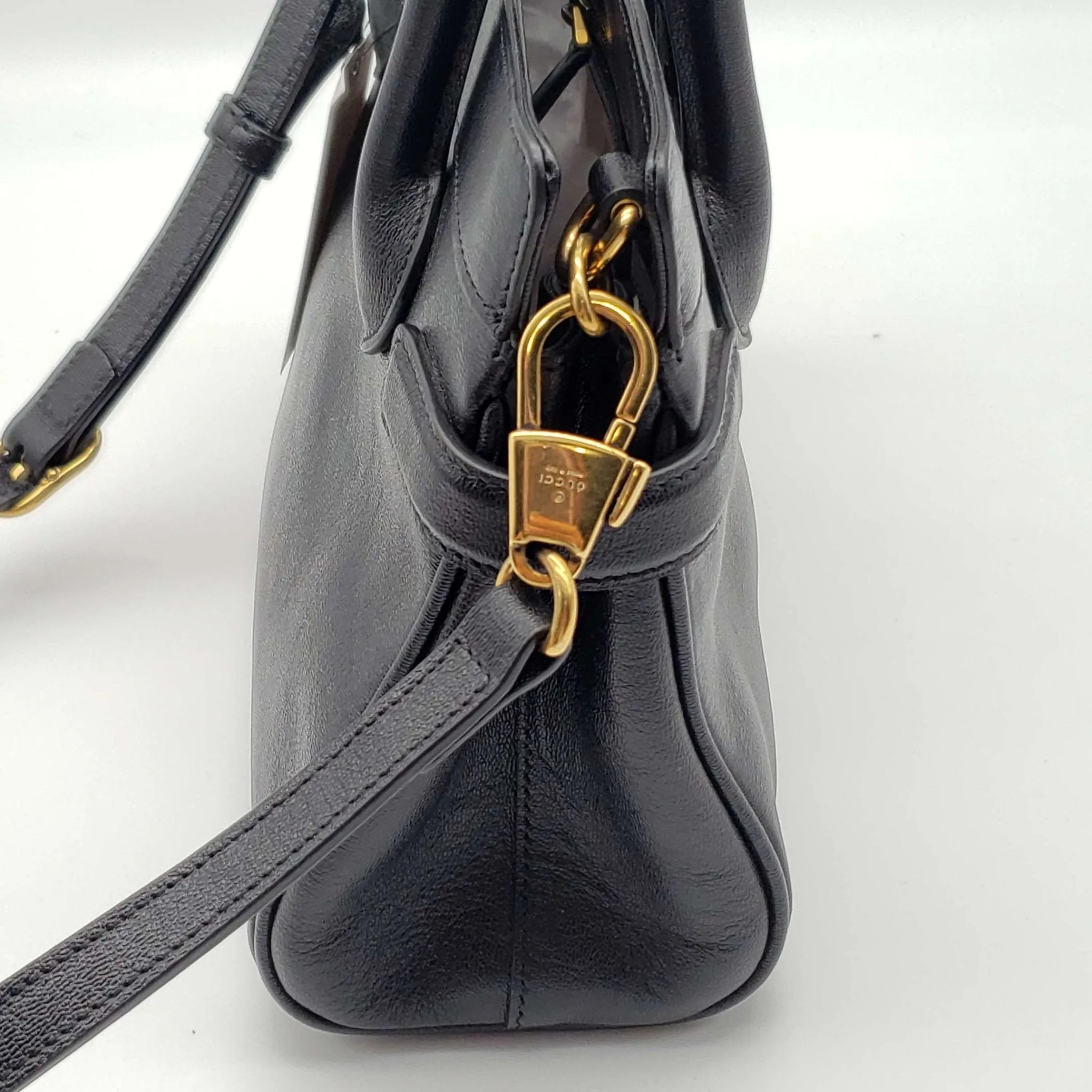 Gucci Calfskin New Sakai Lux Small Dahkia Top Handle Shoulder Bag