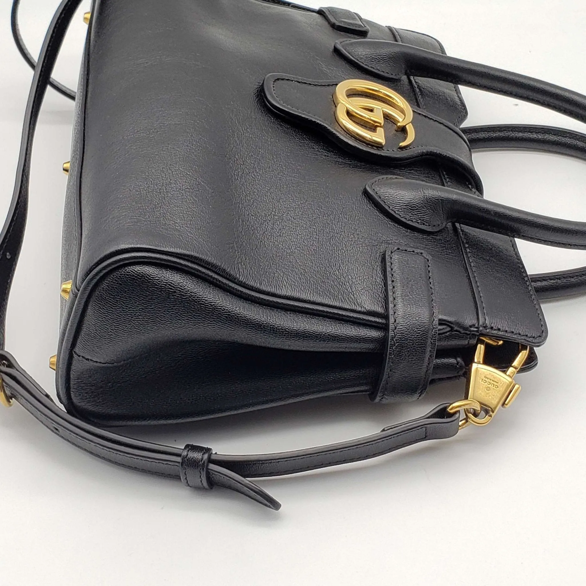 Gucci Calfskin New Sakai Lux Small Dahkia Top Handle Shoulder Bag