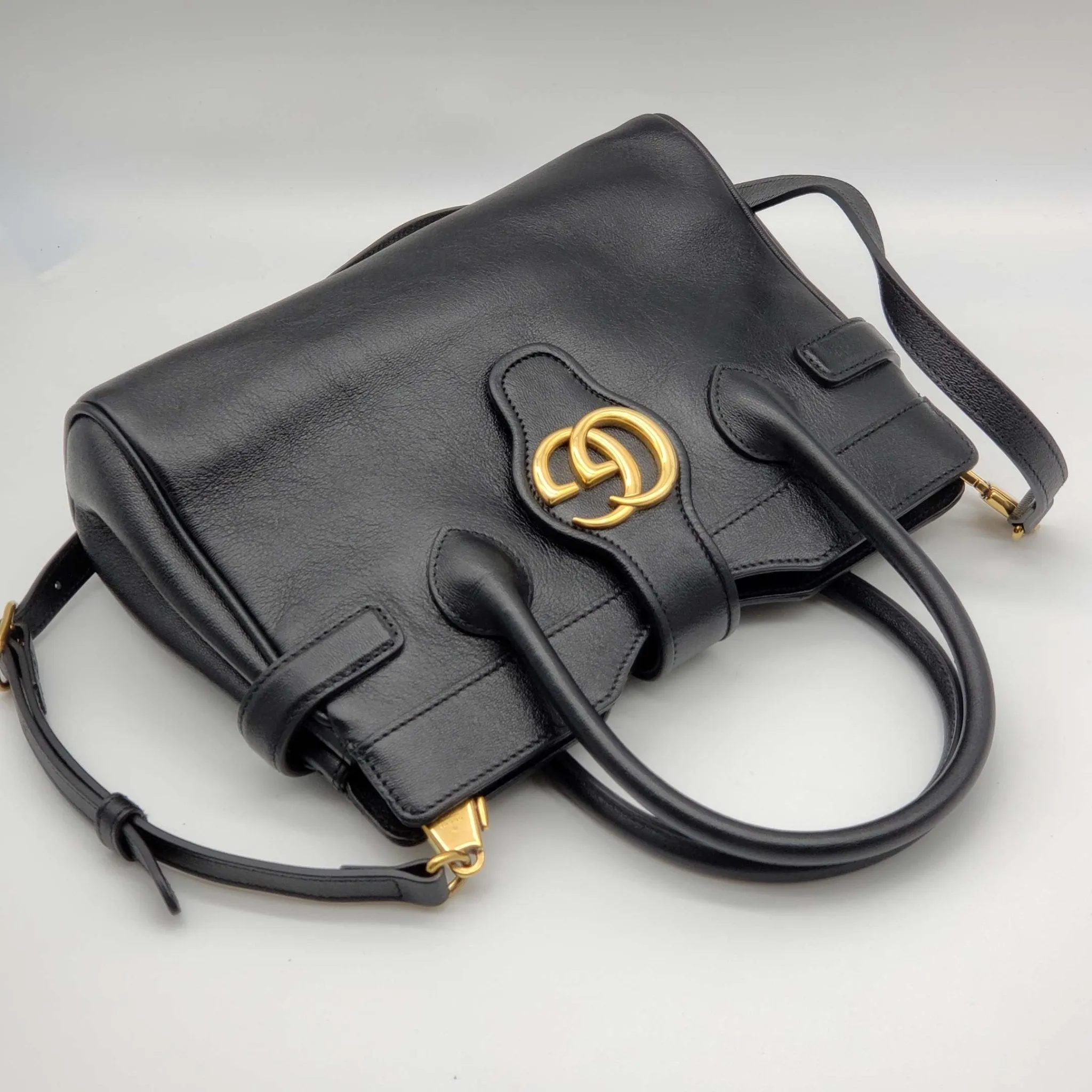 Gucci Calfskin New Sakai Lux Small Dahkia Top Handle Shoulder Bag