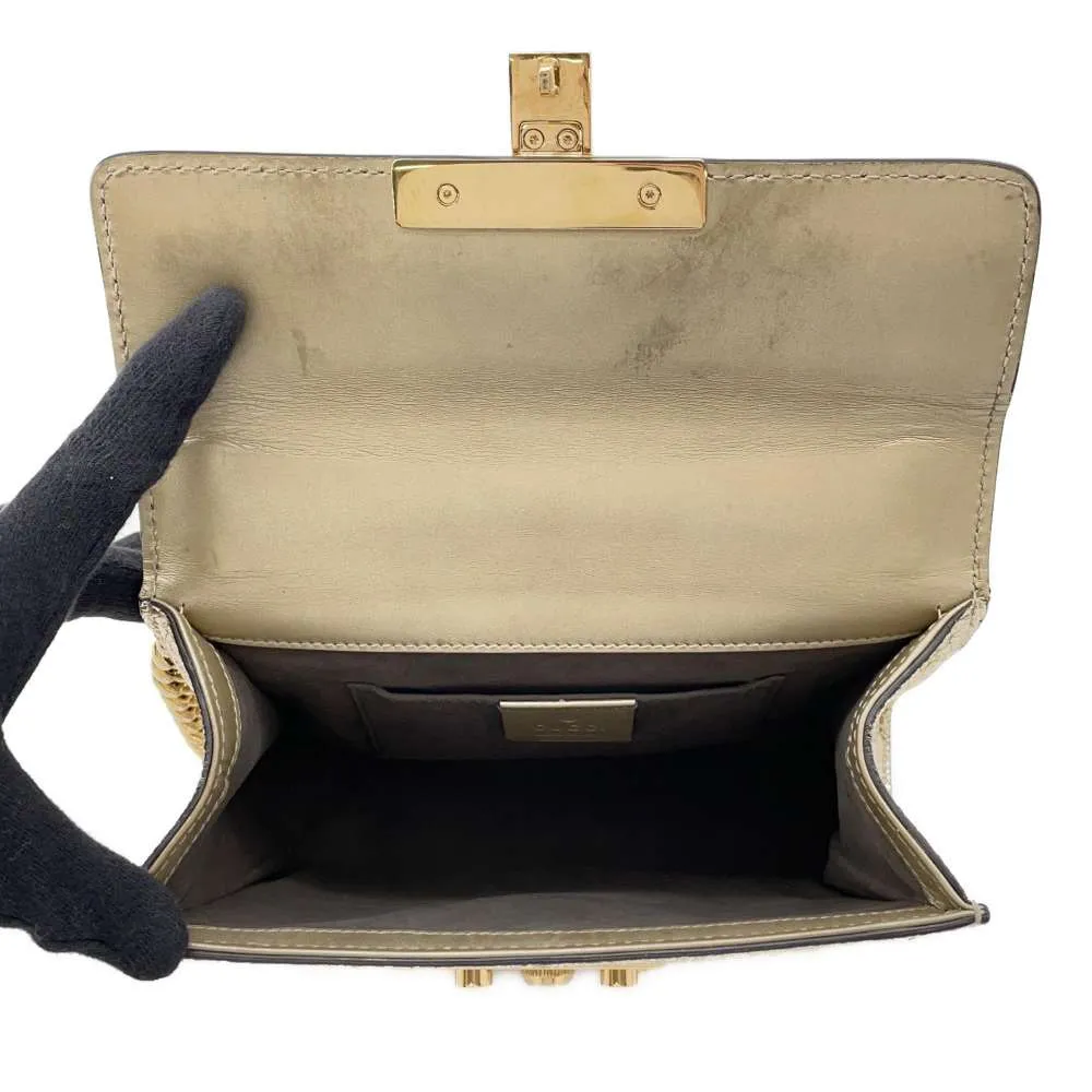 GUCCI ChainShoulder Gold 409487 Leather