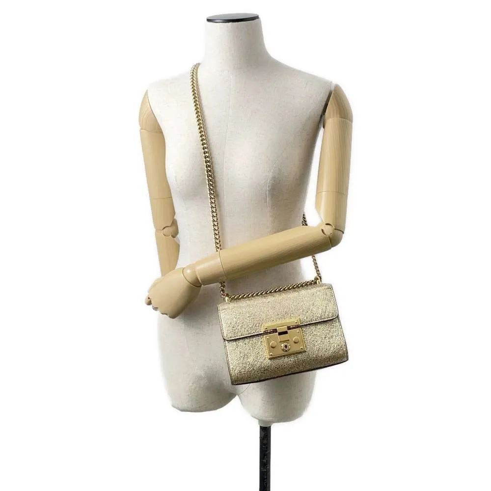 GUCCI ChainShoulder Gold 409487 Leather