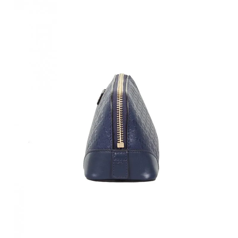 Gucci Dark blue leather diamante cosmetic case