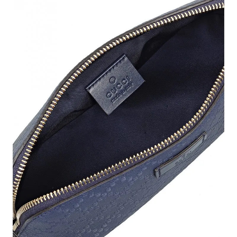 Gucci Dark blue leather diamante cosmetic case