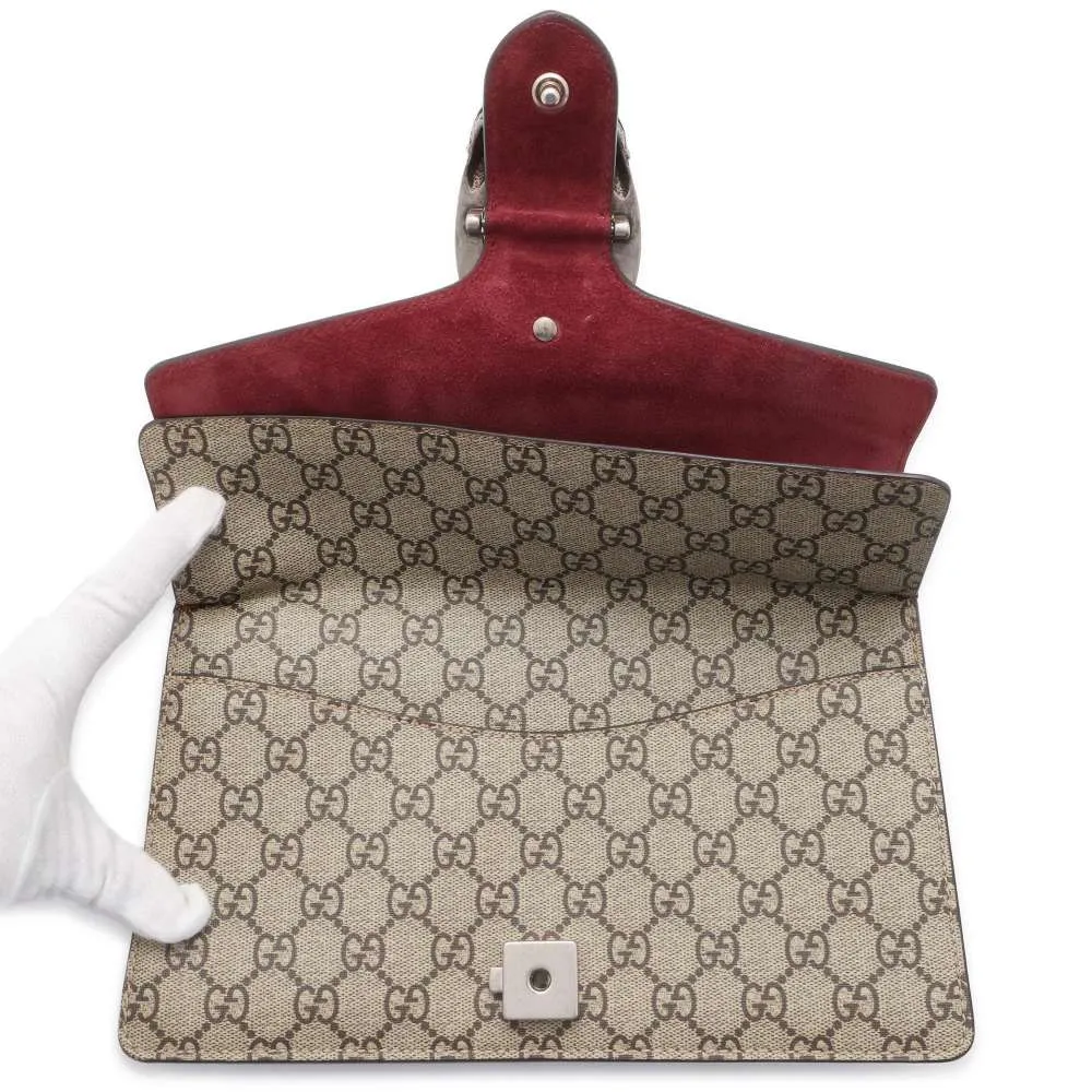 GUCCI Dionysus GG Blooms ChainShoulder Bag Brown/Red 400249 PVC suede