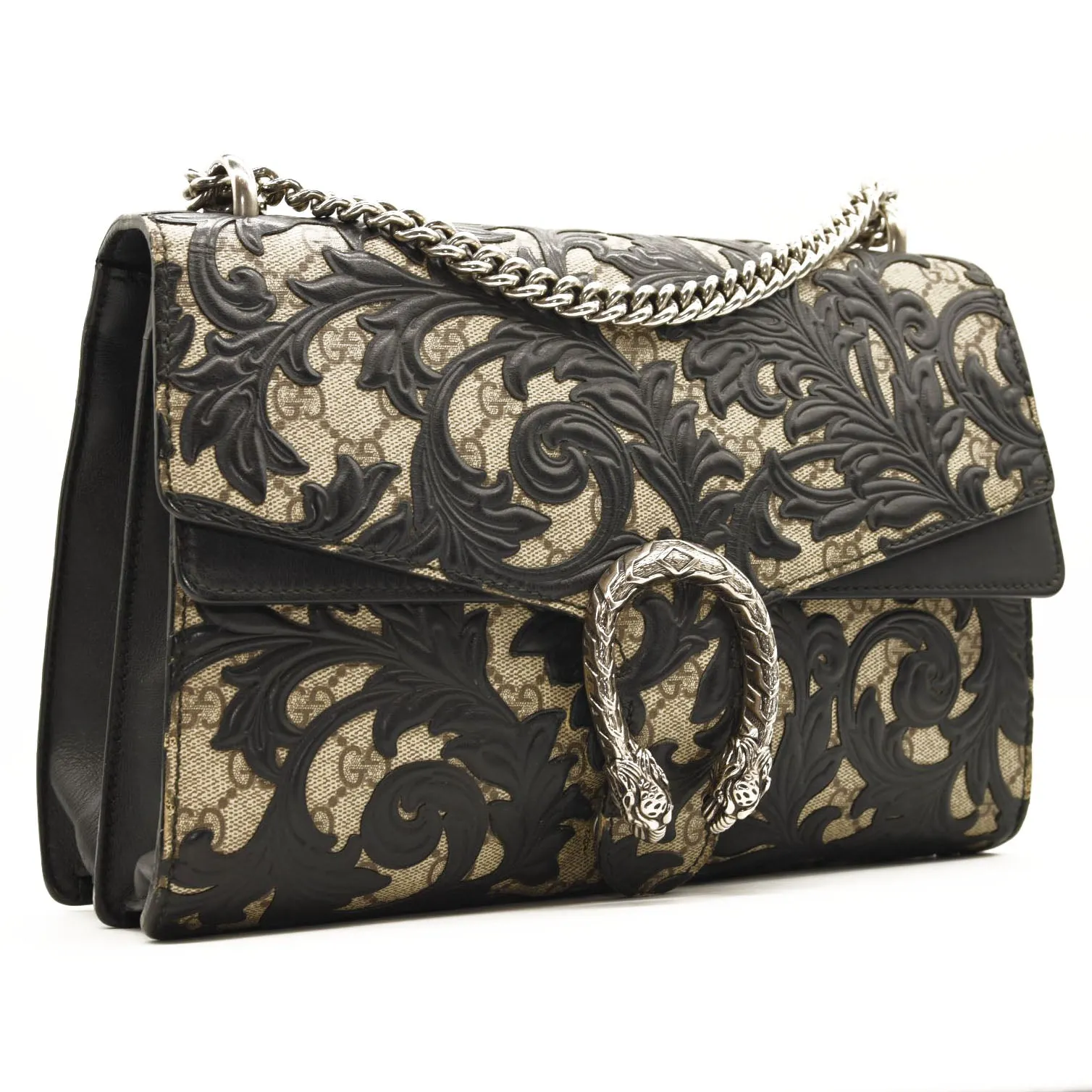 Gucci Dionysus Shoulder Bag GG Supreme Arabesque Medium Black/Beige