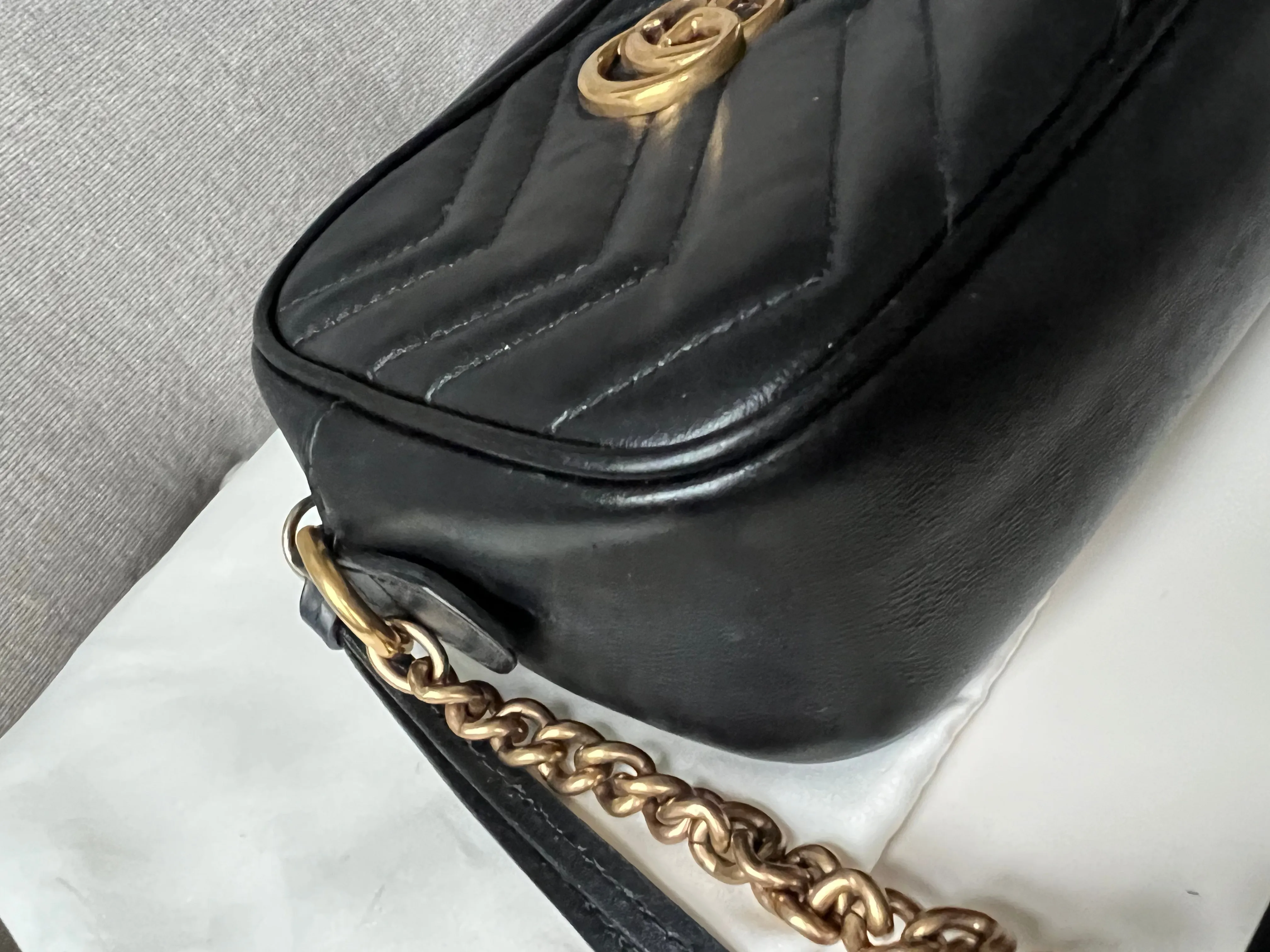 Gucci GG Black Marmont Mini Shoulder Bag (RRP 1,160)