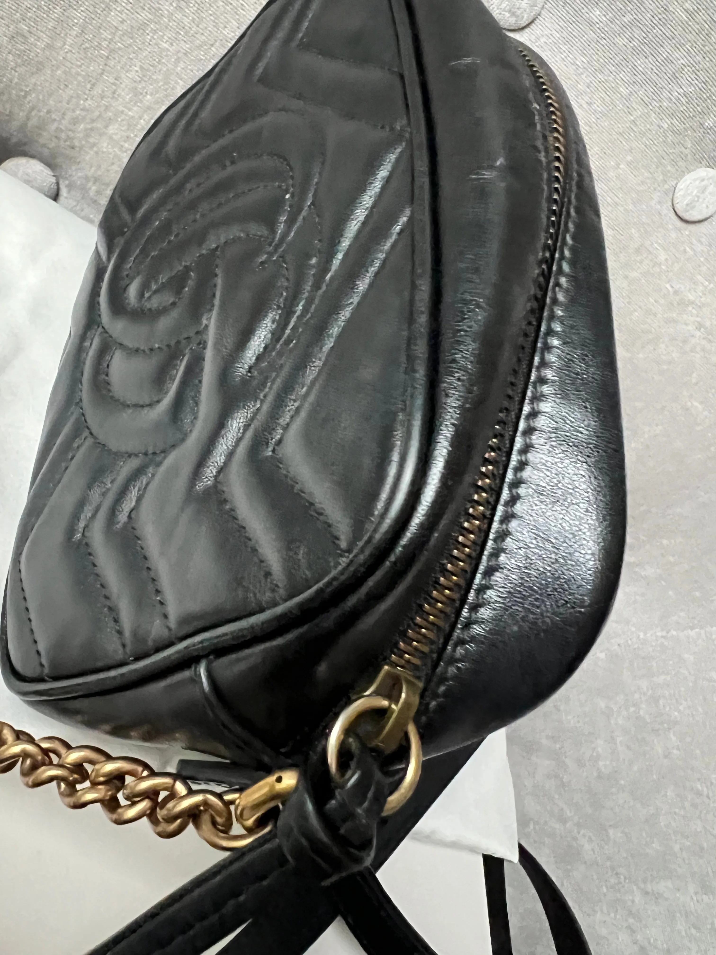 Gucci GG Black Marmont Mini Shoulder Bag (RRP 1,160)