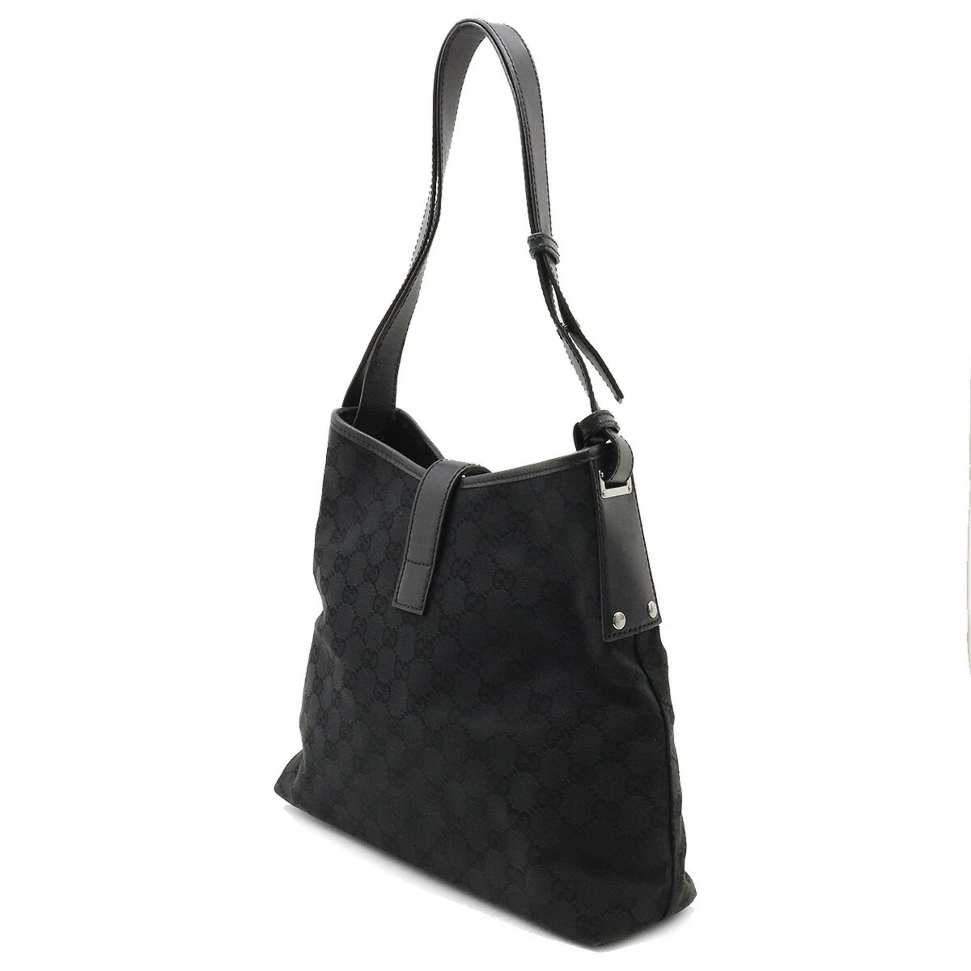Gucci GG Canvas New Jackie Shoulder Bag Leather Black 110291