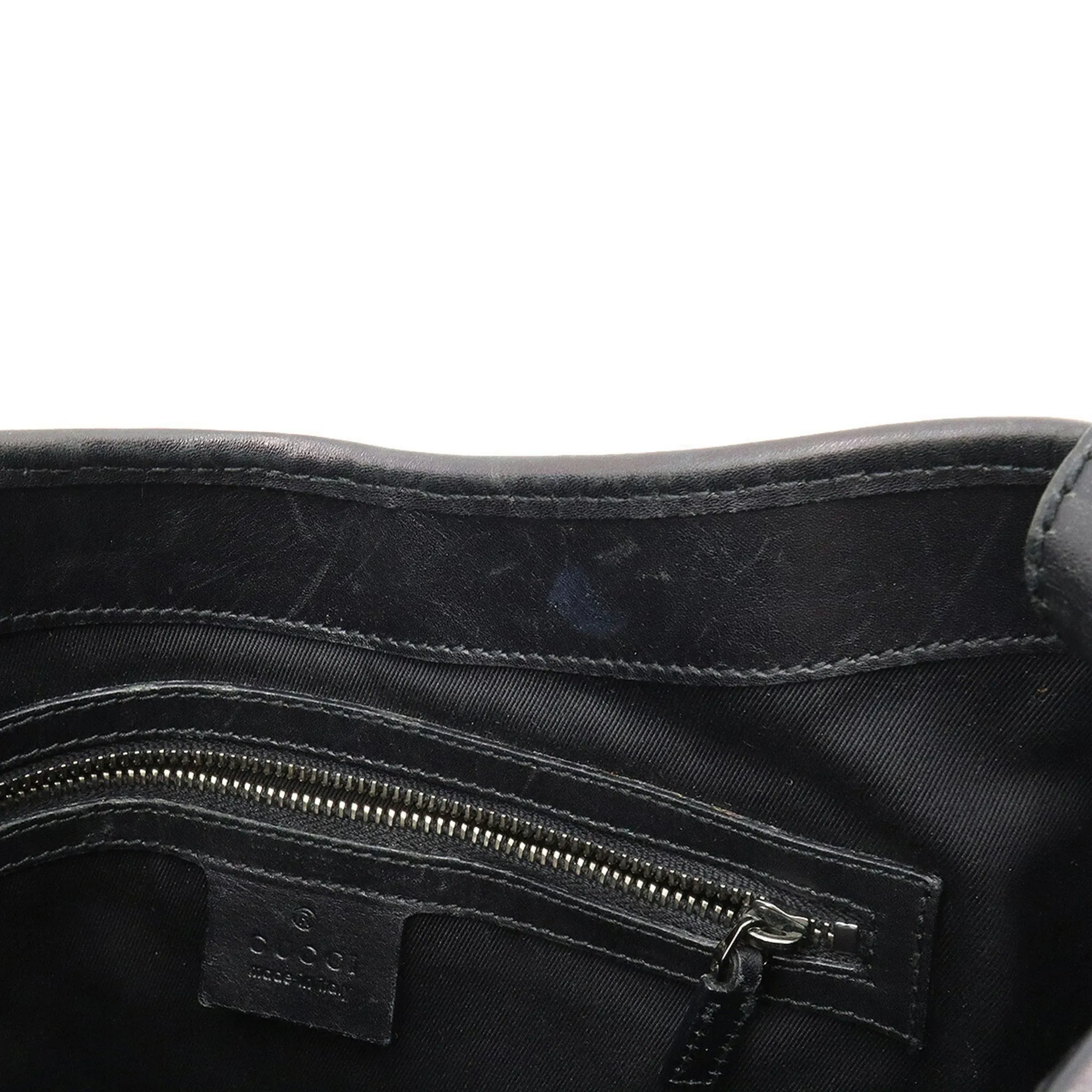 Gucci GG Canvas New Jackie Shoulder Bag Leather Black 110291