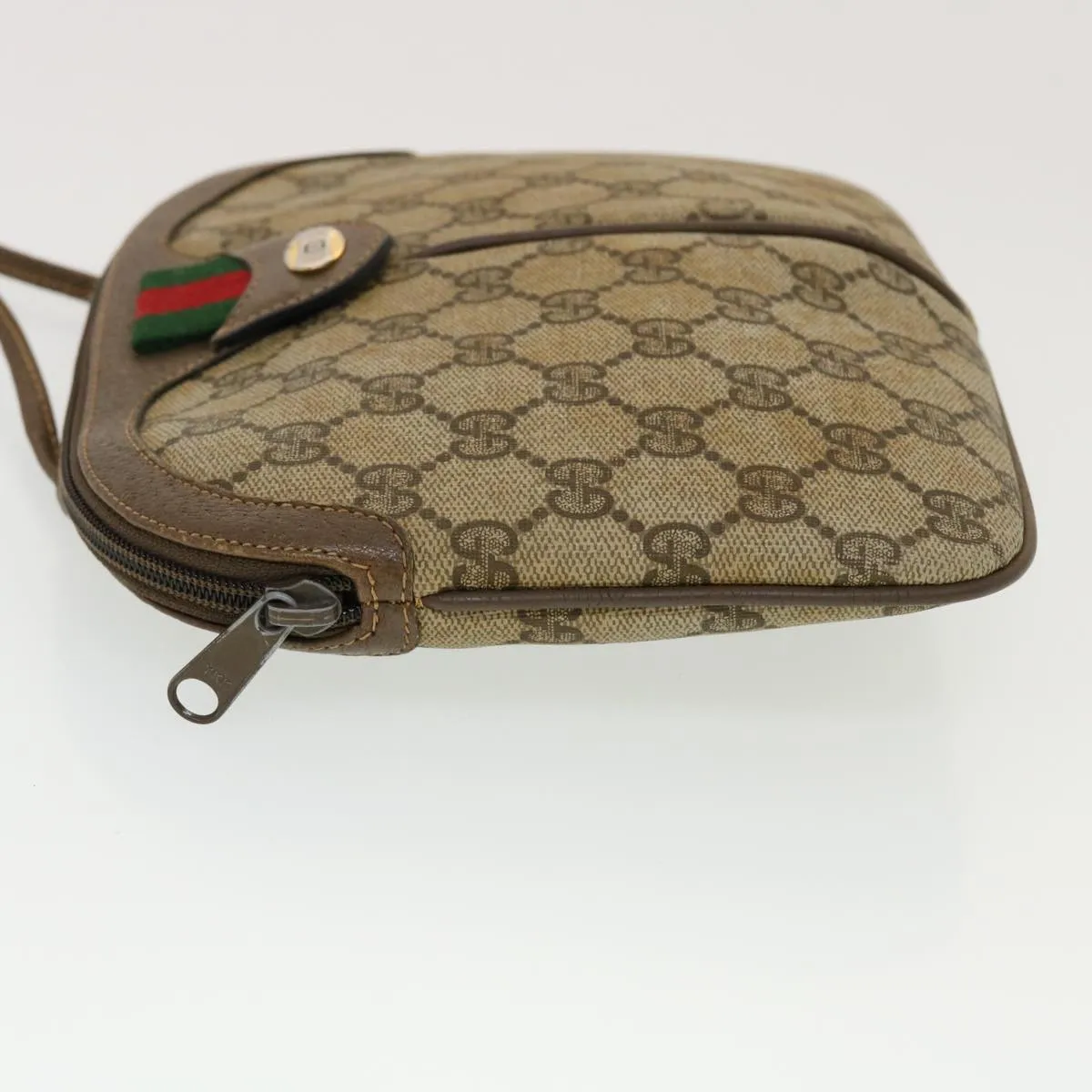 GUCCI GG Canvas Web Sherry Line Shoulder Bag Beige Red 904.02.047  44304