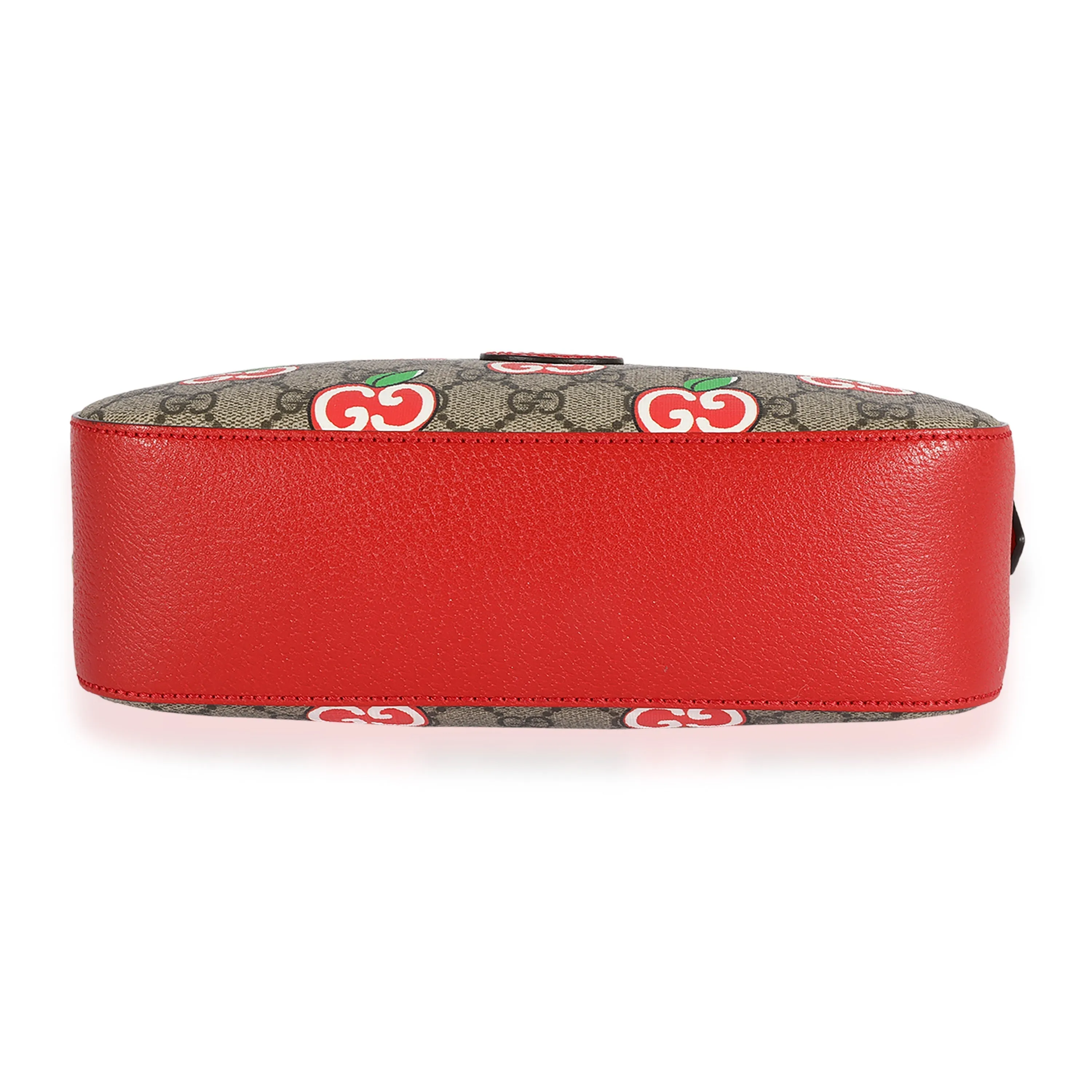 GUCCI GG Supreme & Red Leather Apple Shoulder Bag
