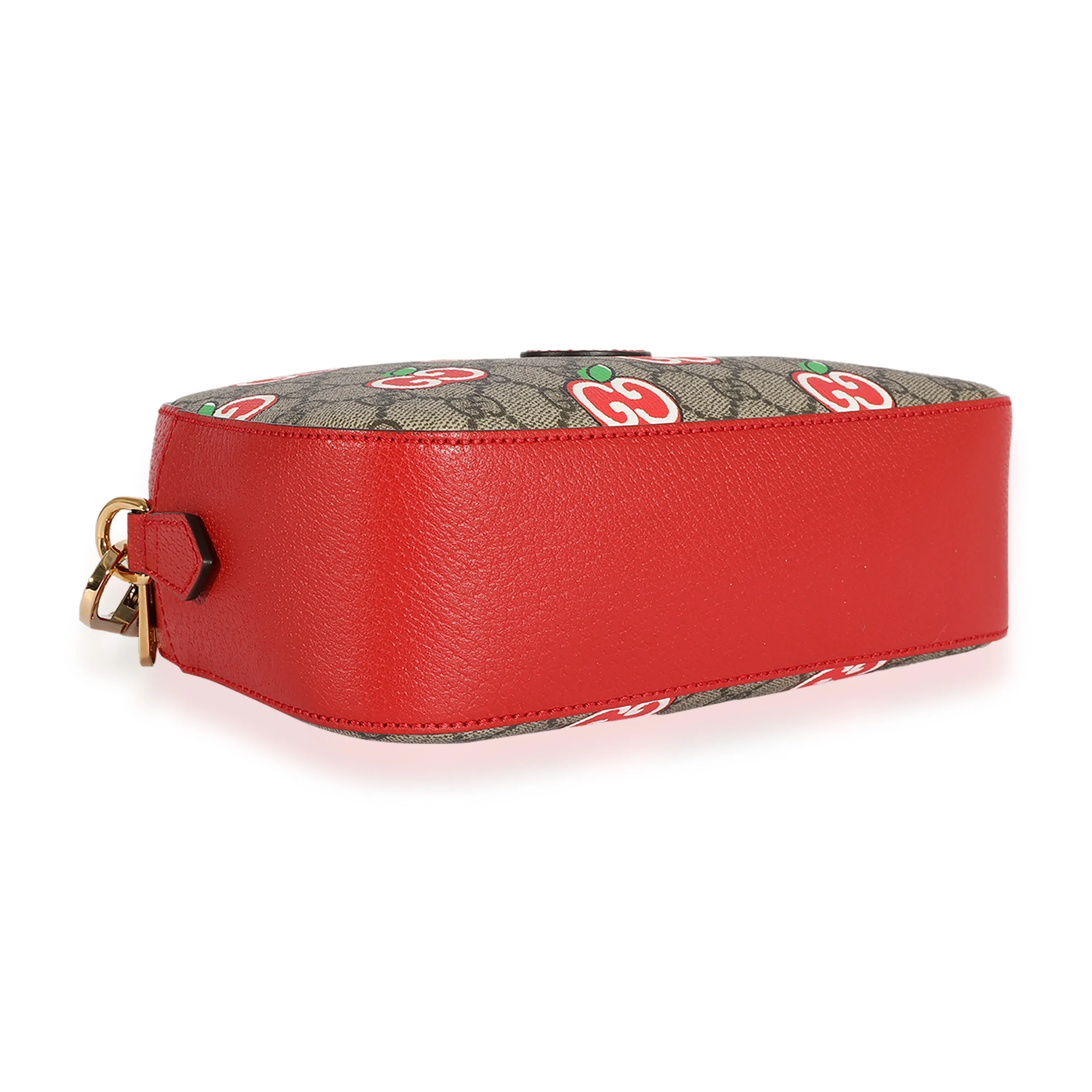 GUCCI GG Supreme & Red Leather Apple Shoulder Bag