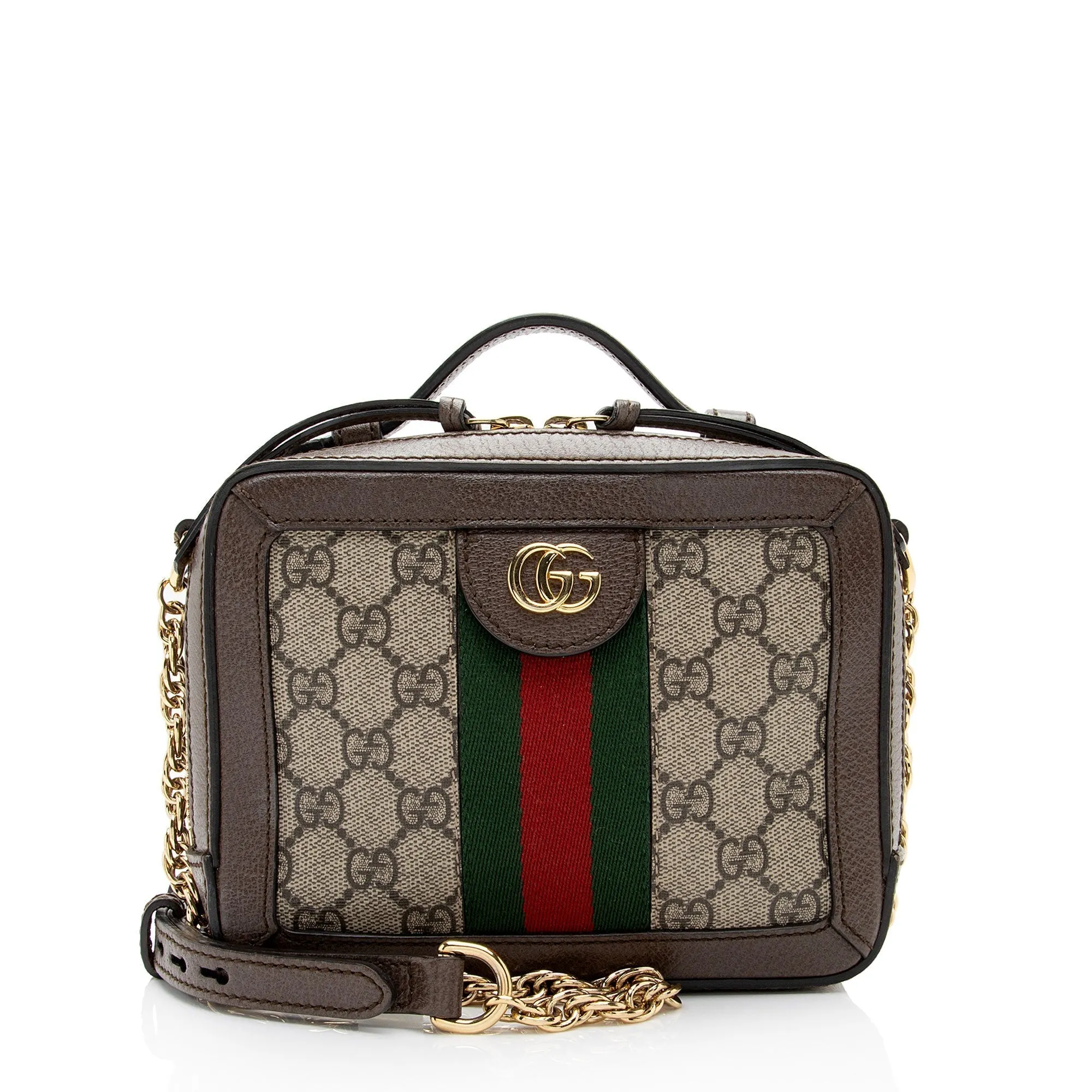 Gucci GG Supreme Ophidia Top Handle Mini Chain Shoulder Bag (SHF-bTGzbz)