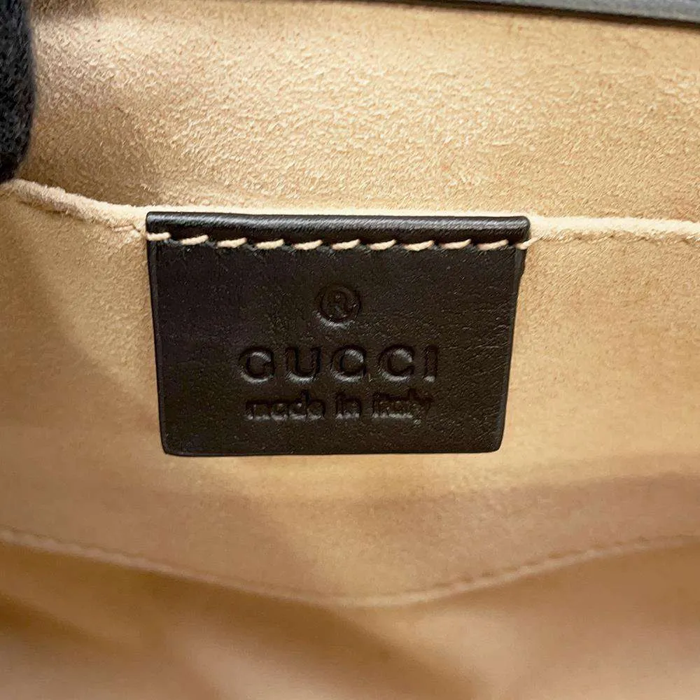 GUCCI GG Supreme Padlock ChainShoulder Bag Beige 409487 PVCLeather Size Small