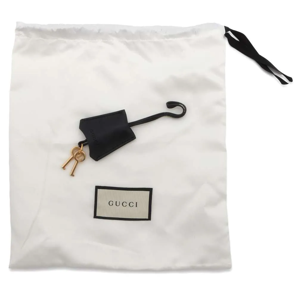 GUCCI GG Supreme Padlock ChainShoulder Bag Beige 409487 PVCLeather Size Small