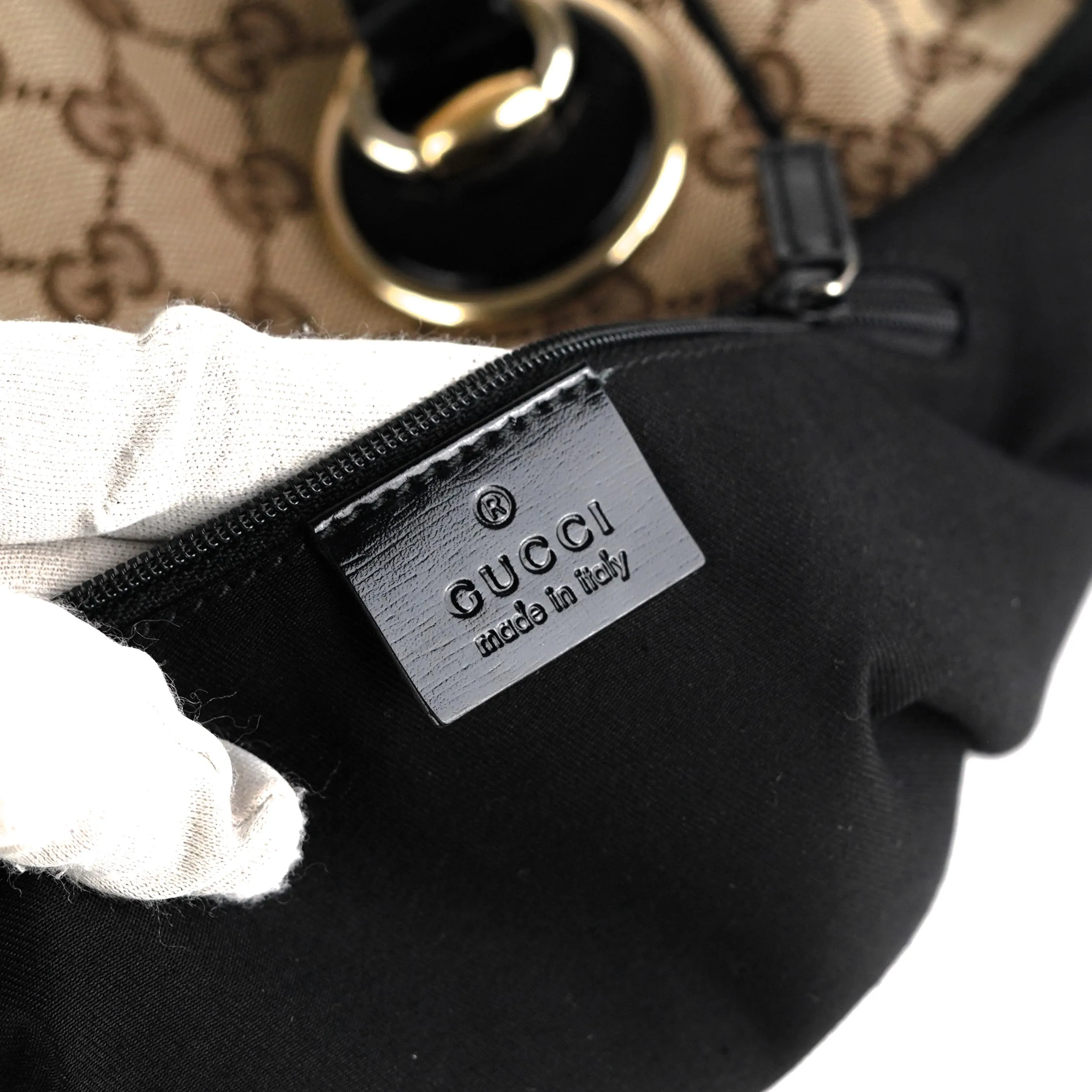 Gucci Guccissima Twin Shoulder Bag Off-White