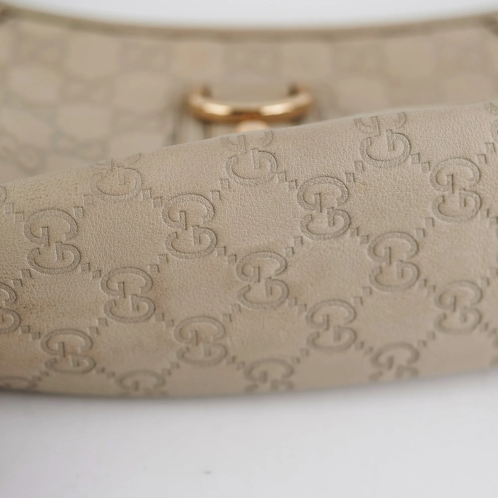Gucci Ivory Guccissima D Ring Shoulder Bag