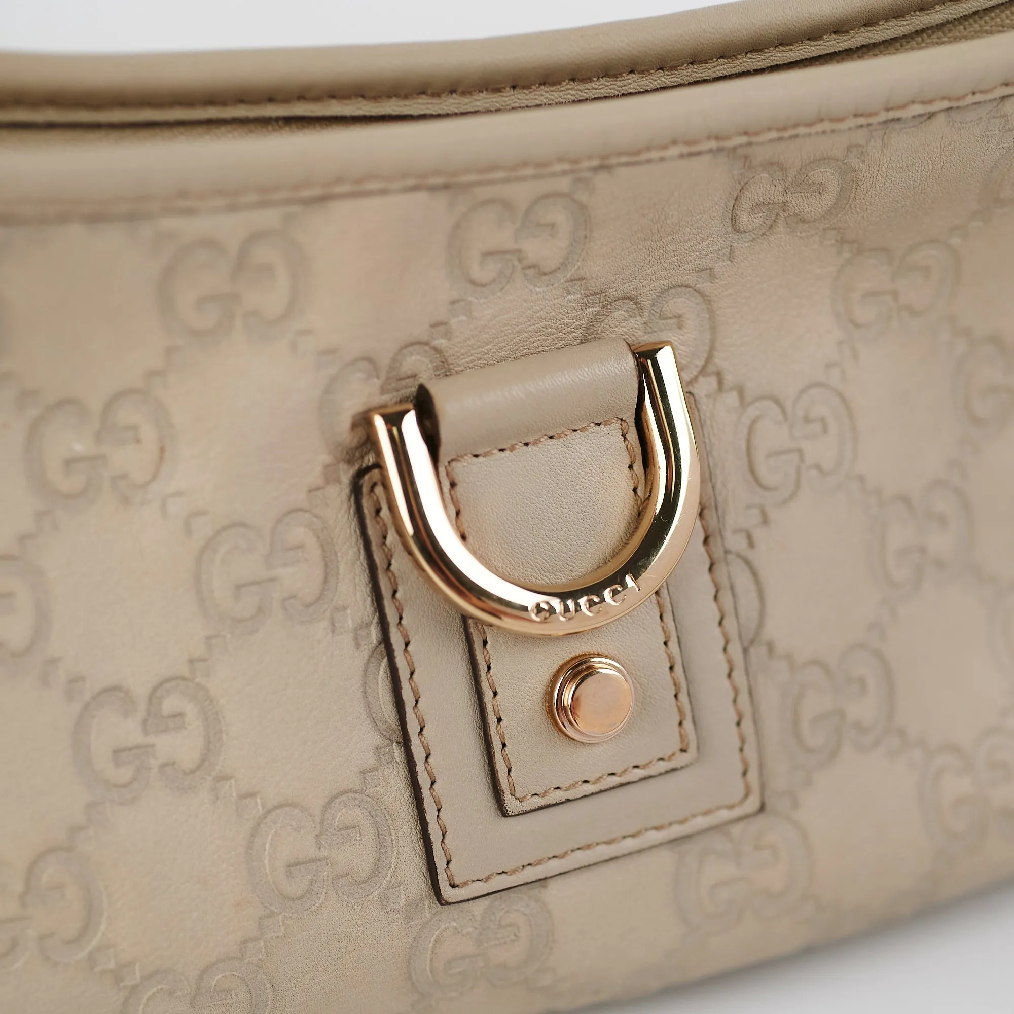 Gucci Ivory Guccissima D Ring Shoulder Bag