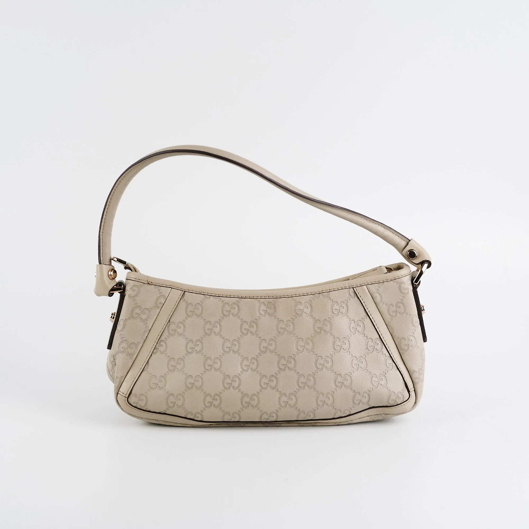 Gucci Ivory Guccissima D Ring Shoulder Bag