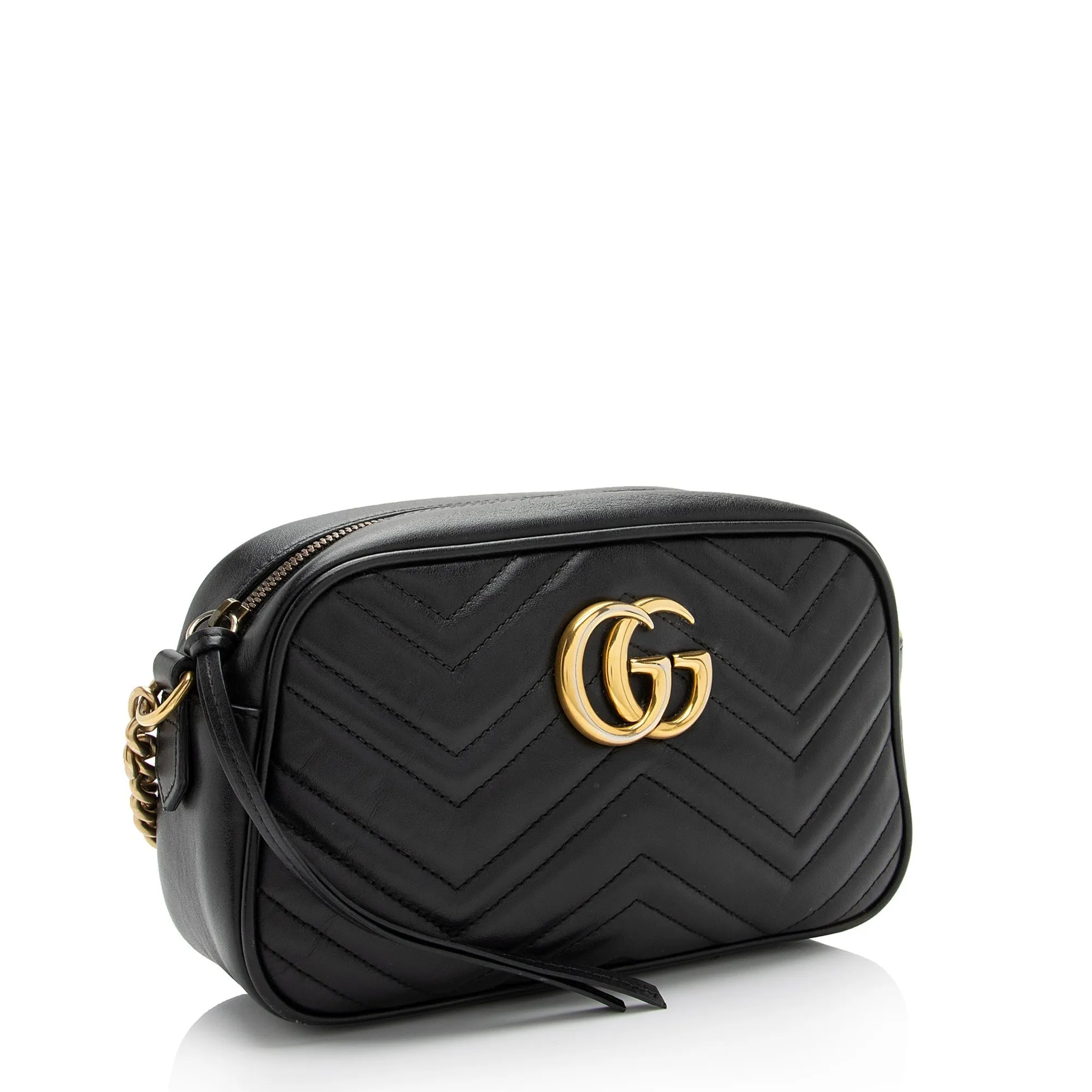Gucci Matelasse Leather GG Marmont Small Shoulder Bag (SHF-Abtg9L)