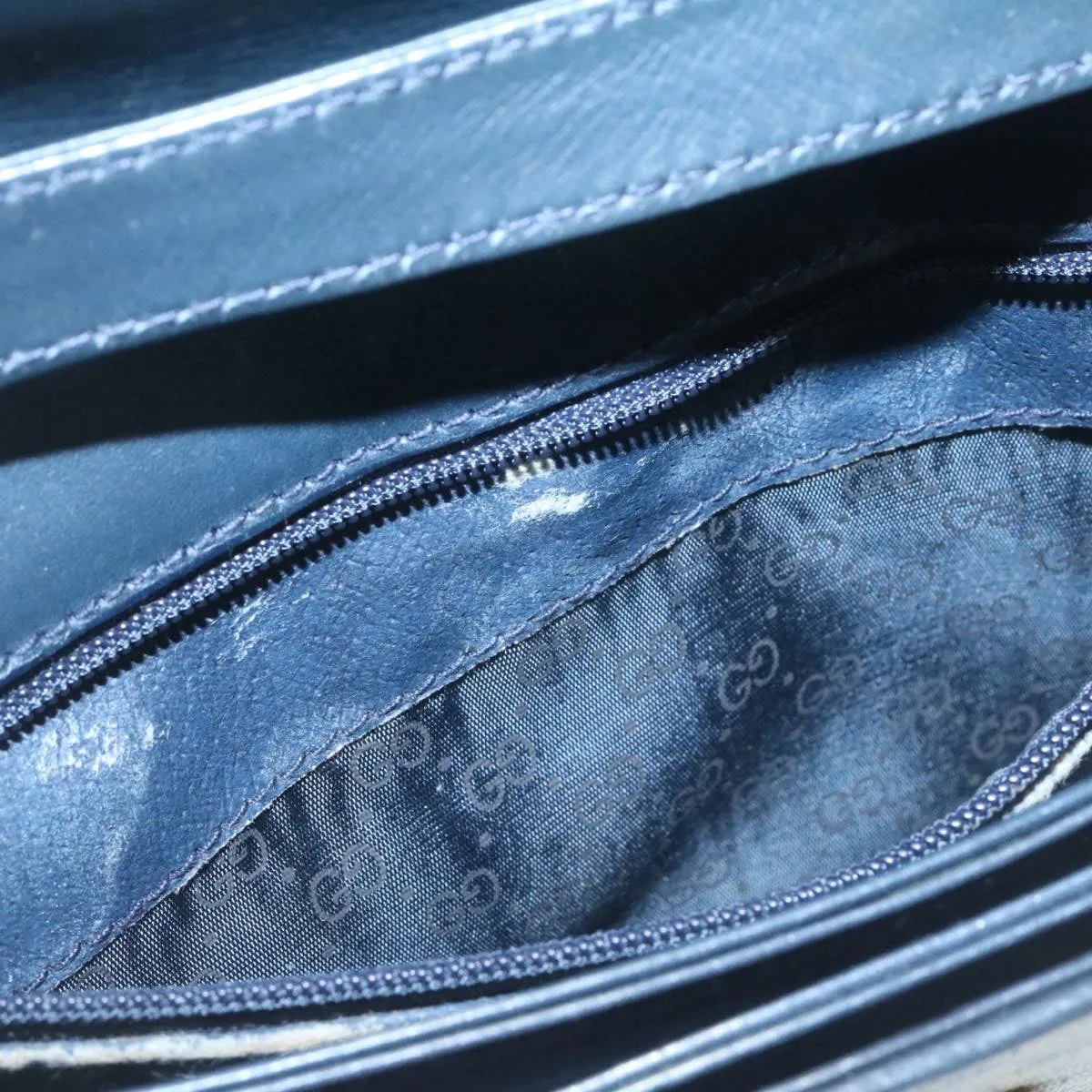 GUCCI Micro GG Canvas Shoulder Bag Navy  am1865g