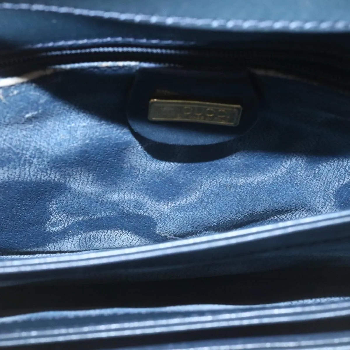 GUCCI Micro GG Canvas Shoulder Bag Navy  am1865g