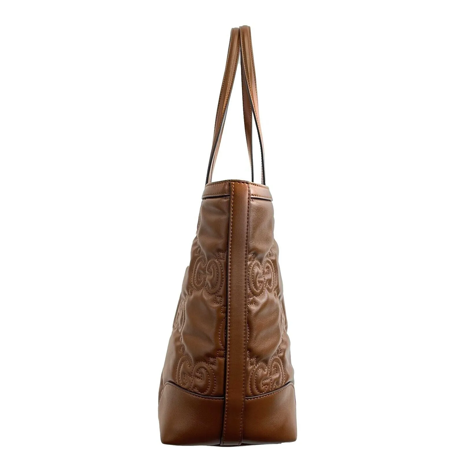 GUCCI - NEW Embossed GG Matelasse Brown Shoulder Tote