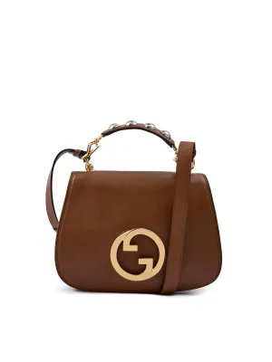 Gucci Roxy Brown Calfskin Shoulder Flap Bag