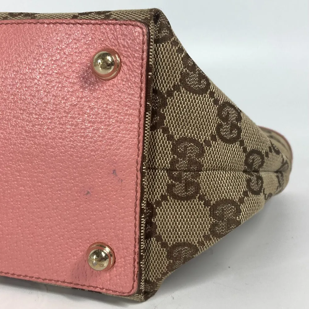 GUCCI Shoulder Bag 120844 GG canvas / leather beige GG Women Used