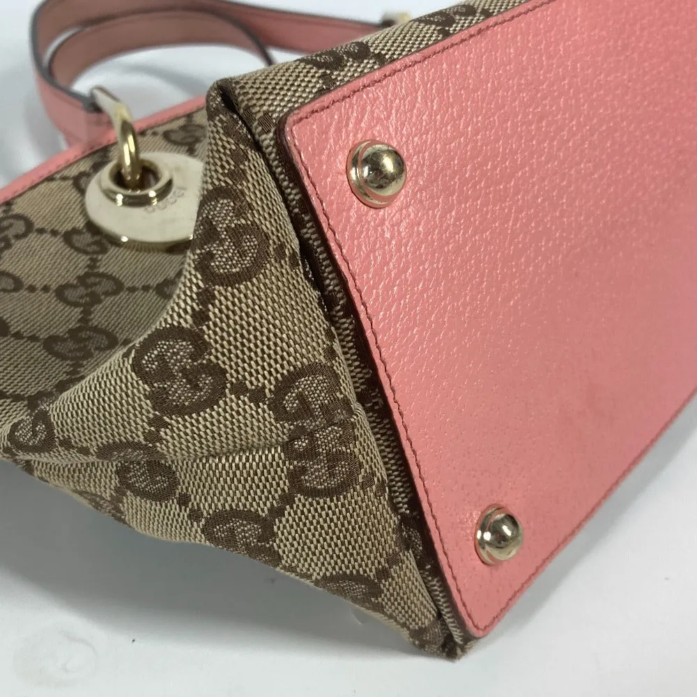 GUCCI Shoulder Bag 120844 GG canvas / leather beige GG Women Used