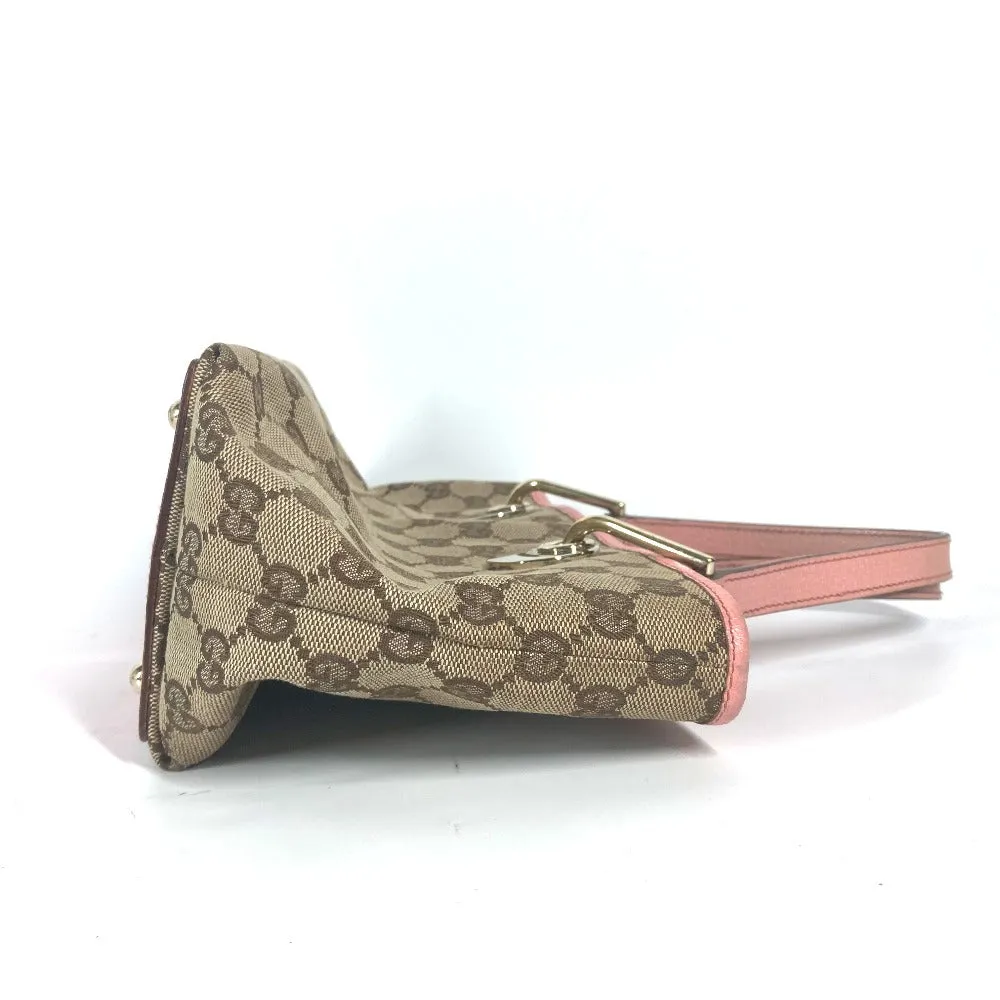 GUCCI Shoulder Bag 120844 GG canvas / leather beige GG Women Used