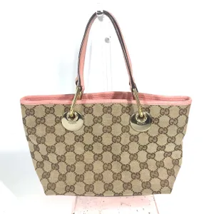 GUCCI Shoulder Bag 120844 GG canvas / leather beige GG Women Used