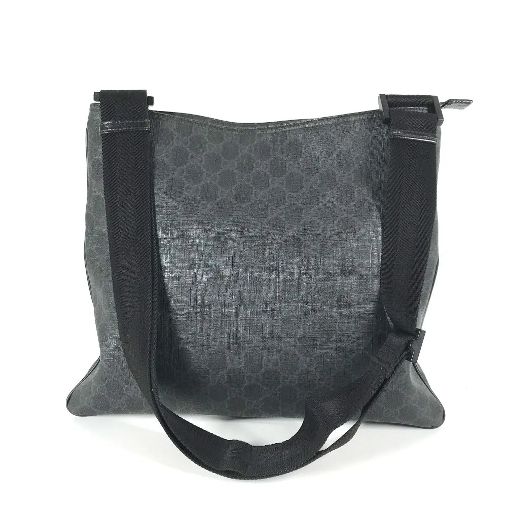 GUCCI Shoulder Bag 162904 GG Supreme Canvas black GG Supreme flat mens Used