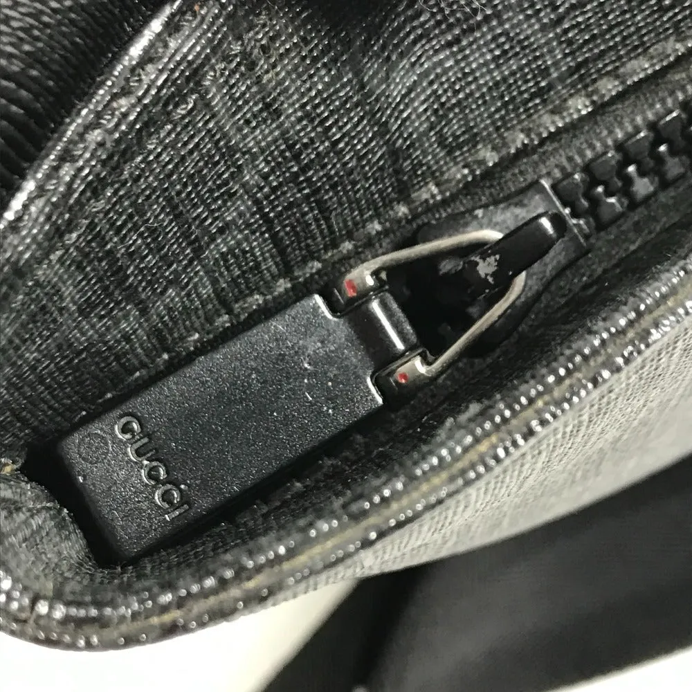 GUCCI Shoulder Bag 162904 GG Supreme Canvas black GG Supreme flat mens Used