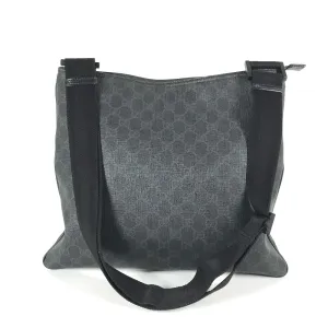 GUCCI Shoulder Bag 162904 GG Supreme Canvas black GG Supreme flat mens Used
